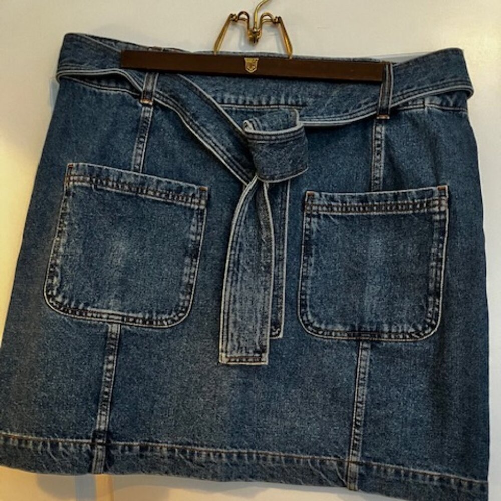 Sezane, Gillie Skirt, Denim, Size 14